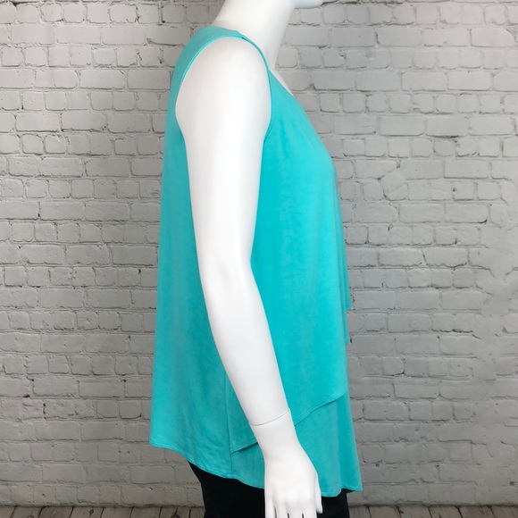 1X 3X 4X Alfani Lagoon Green Asymmetrical Tank Top - Picture 4 of 6